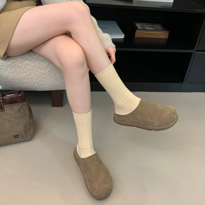Wool Potato Women's Faux Fur Lined Slippers with Hidden Heel Loafers Real Leather Winter Shoes - Image 3