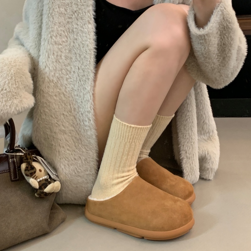 Wool Potato Women's Faux Fur Lined Slippers with Hidden Heel Loafers Real Leather Winter Shoes - Image 4