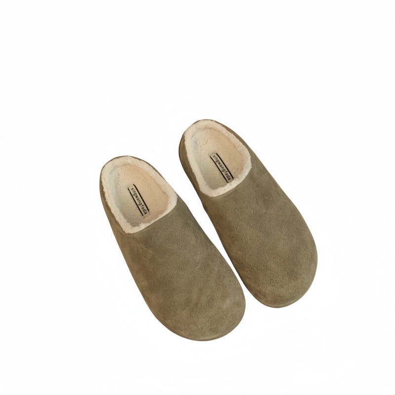 Wool Potato Women's Faux Fur Lined Slippers with Hidden Heel Loafers Real Leather Winter Shoes - Image 5