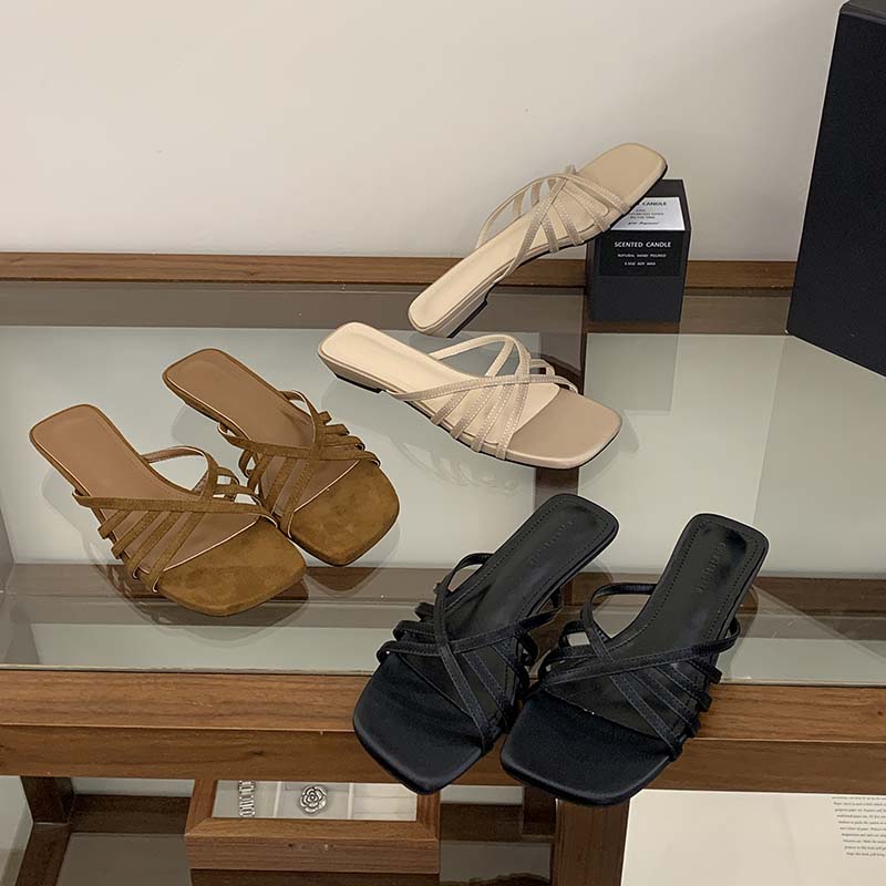 French Style Cross Strap Open Toe Wedge Slippers for Women Summer New Trendy Comfortable Vacation Beach Sandals - Image 3