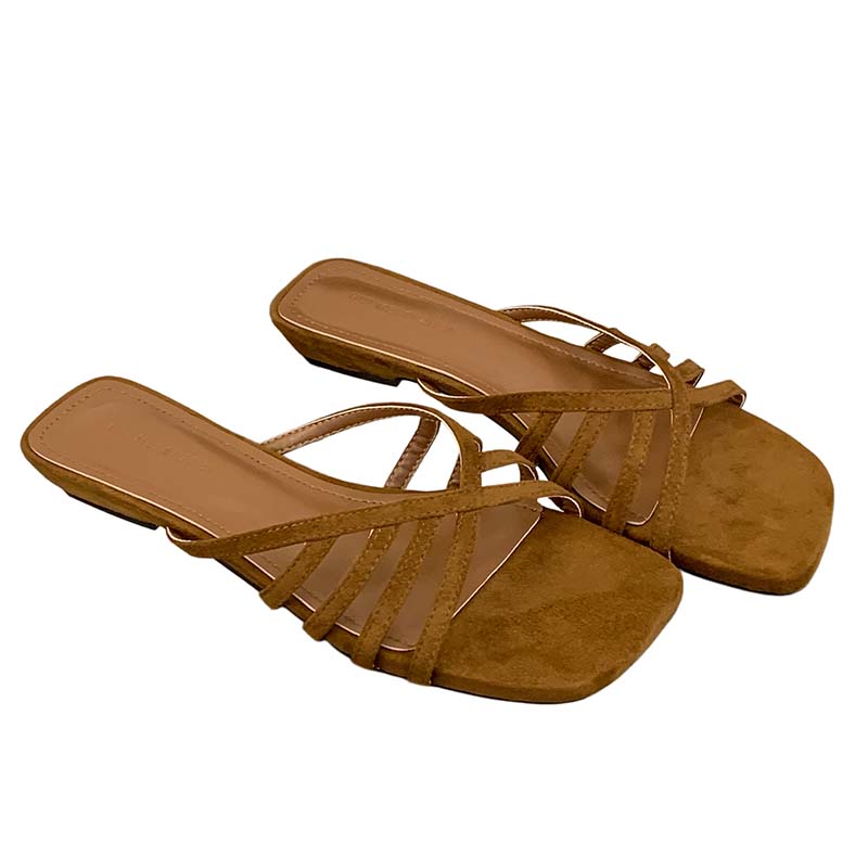French Style Cross Strap Open Toe Wedge Slippers for Women Summer New Trendy Comfortable Vacation Beach Sandals - Image 5